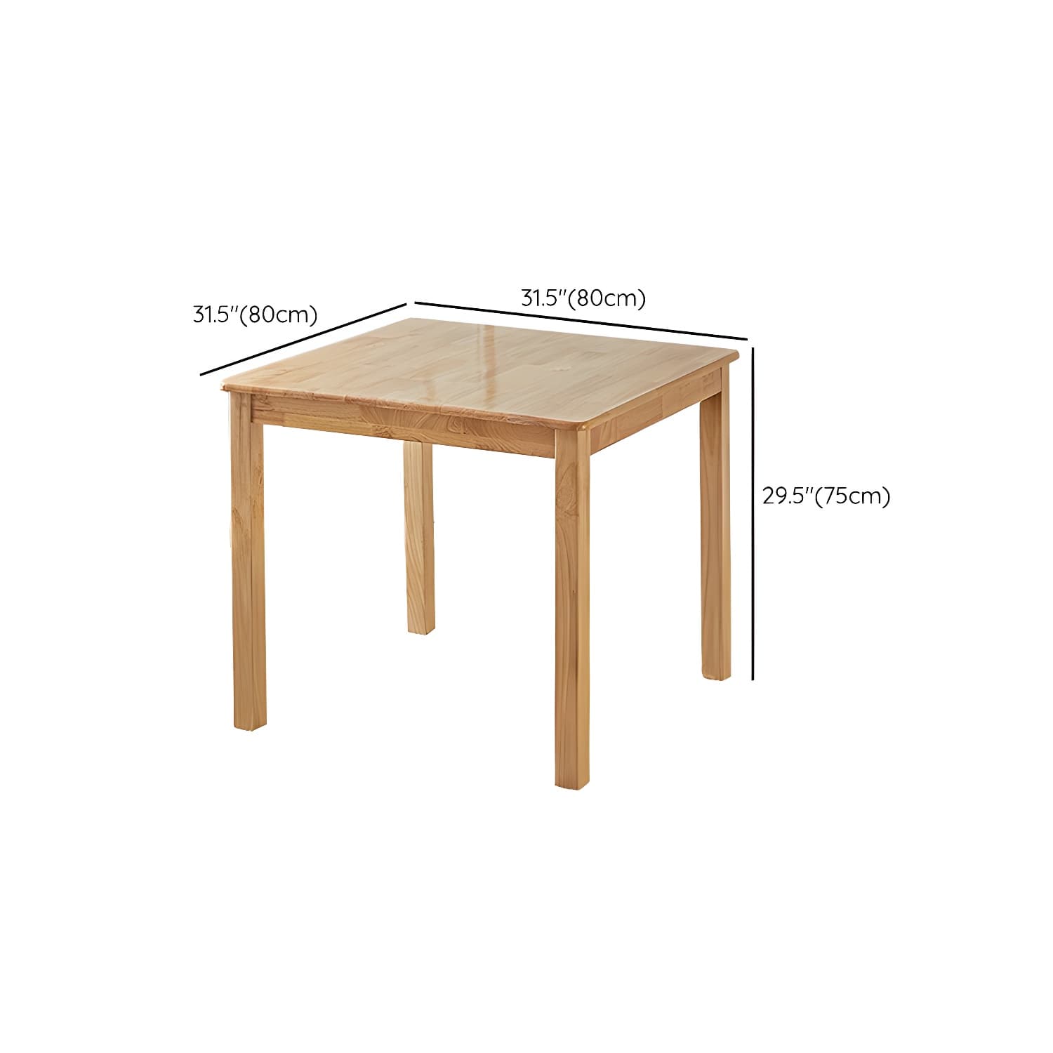 Elegant Scandinavian Natural Oak Wood Dining Table - Slim Legs, Standard Height for Kitchen & Dining thumbnail 14