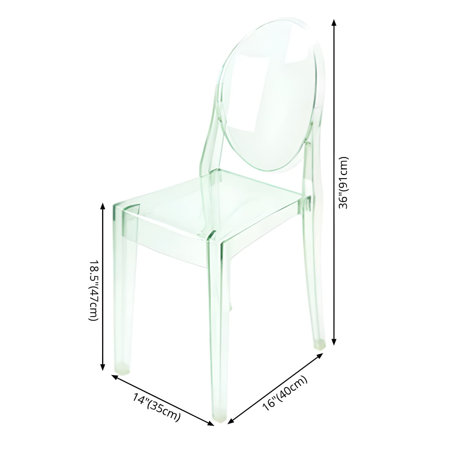 Scandinavian Winehouse Plastic Side Chair Transparent Open Dining Chair (Set of 4) thumbnail 24