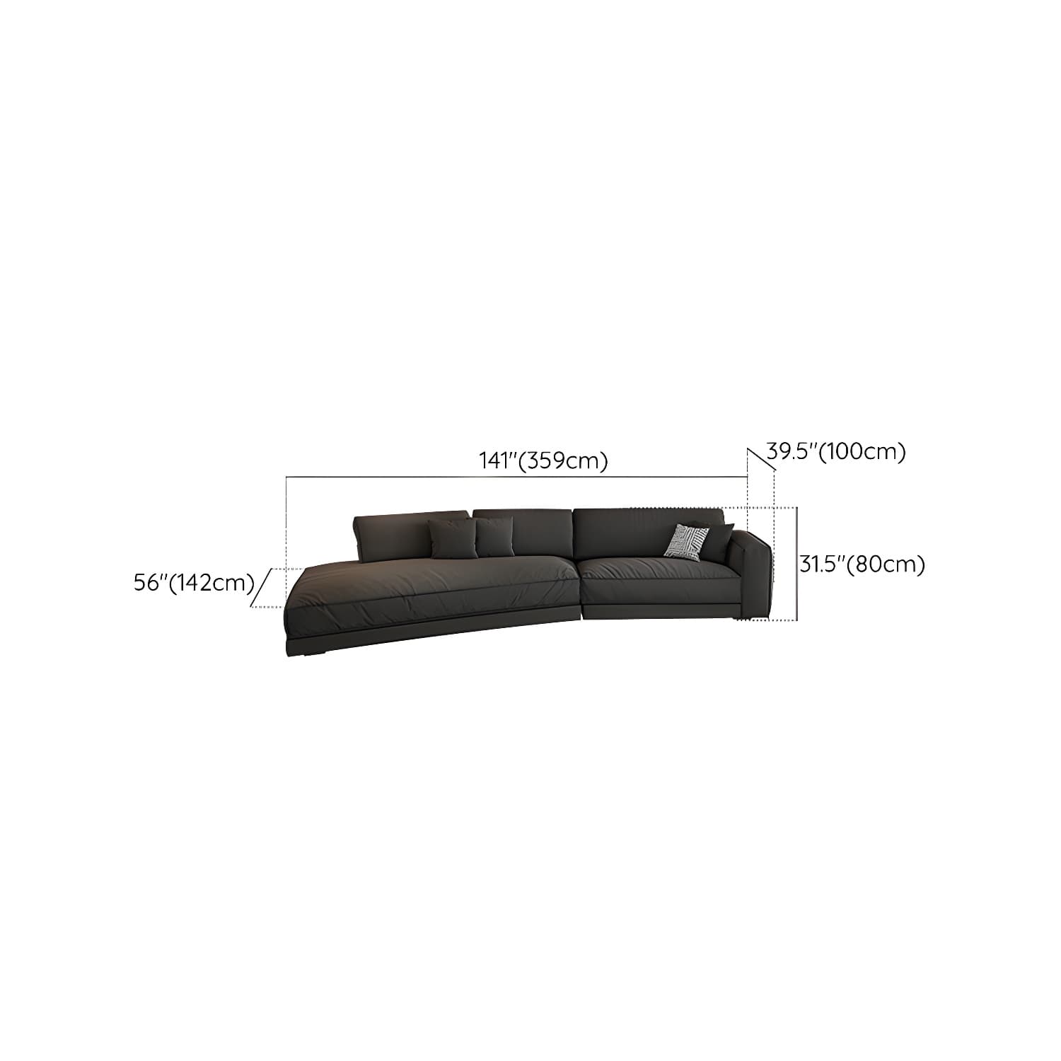 Modern Gray Polyester Blend Stationary Sectional Sofa with Square Arm and Cushion Back thumbnail 23