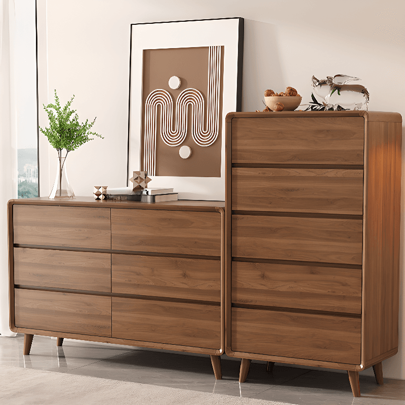 Modern Natural Wood Double Dresser/Bachelor Chest with 9 Drawers/7 Drawers/8 Drawers, Horizontal/Vertical Orientation - image 4