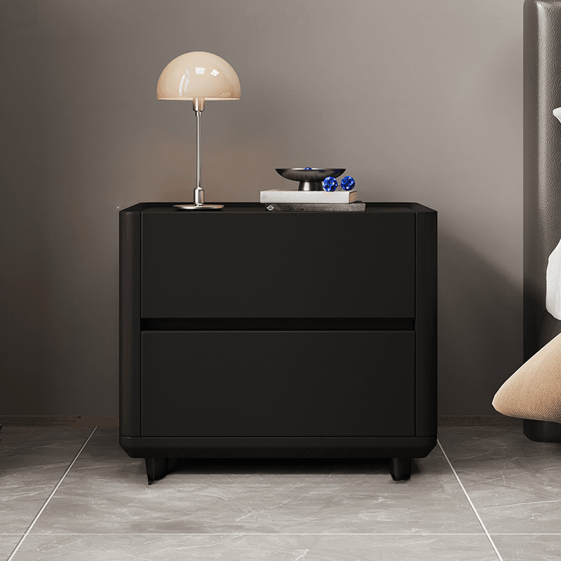Organic Modern Nightstand With Drawer Organization Featuring 2 Drawers and Stone Countertop thumbnail 2