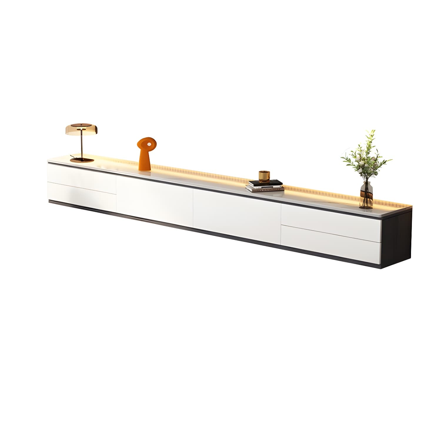 Modern 15.74" H Wood Media Console TV Stand with Drawers and Doors thumbnail 9