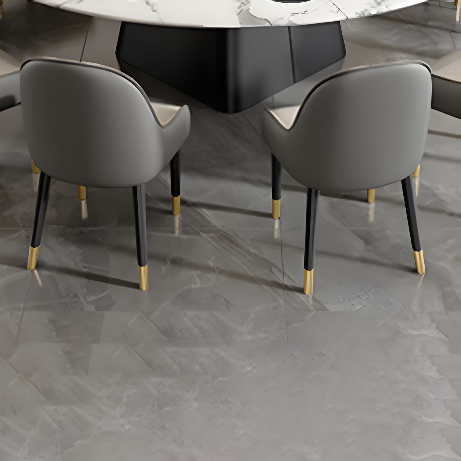 Modern 1/6/7/13 Pieces Furniture Round Stone Dining Set in White thumbnail 8