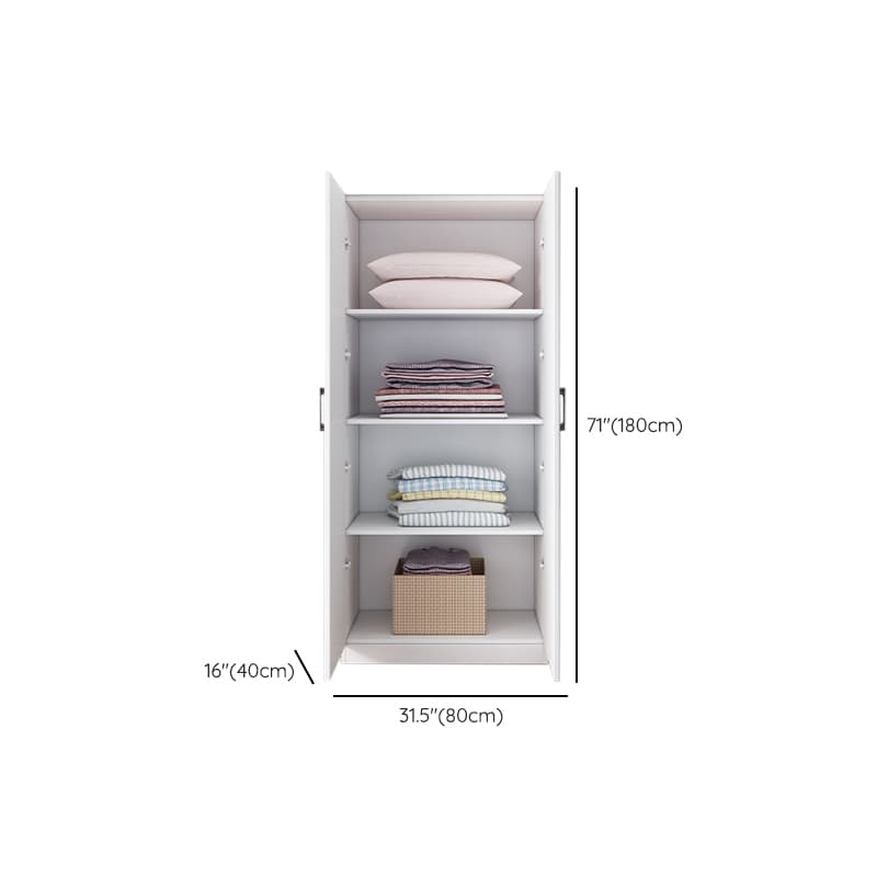 White Modish Timber Wardrobe with Soft Close Door, Interior Shelves, and Hanging Rod thumbnail 15