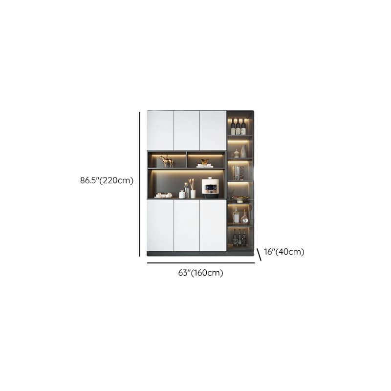 Standard/Wide Chalk 3 Drawers Closet 2 Shelves/1 Shelf Glass Doors Functional Storage Cabinet Sideboard thumbnail 16
