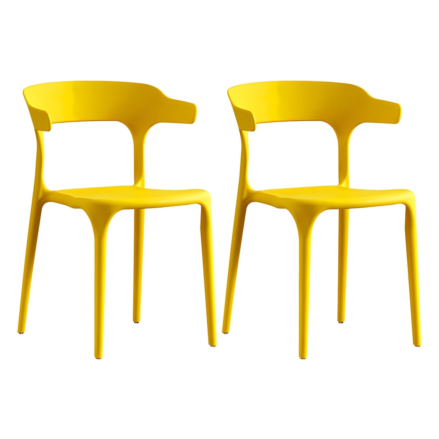 Home Modern Side Chair Stackable Open Back Plastic Dining Room Chair Set thumbnail 9