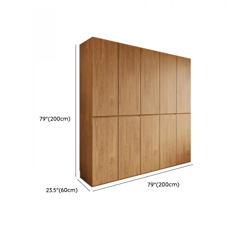 Wood Grain Minimalist Laminate Independent Wardrobe Closet with Soft Close Door, Interior Shelves, and Clothing Rod thumbnail 14
