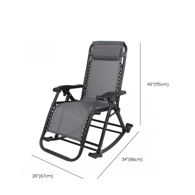 Simplistic Stain Resistant Metal Cushioned Rocking Accent Chair with Round Arm thumbnail 17