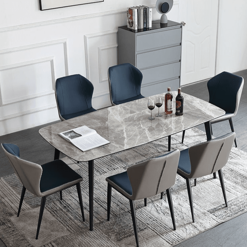 Simplistic Rectangular Slate Stone Dining Table for 4 People/Seats 2/Seats 10, Scratch-proof, Standard Height thumbnail 4