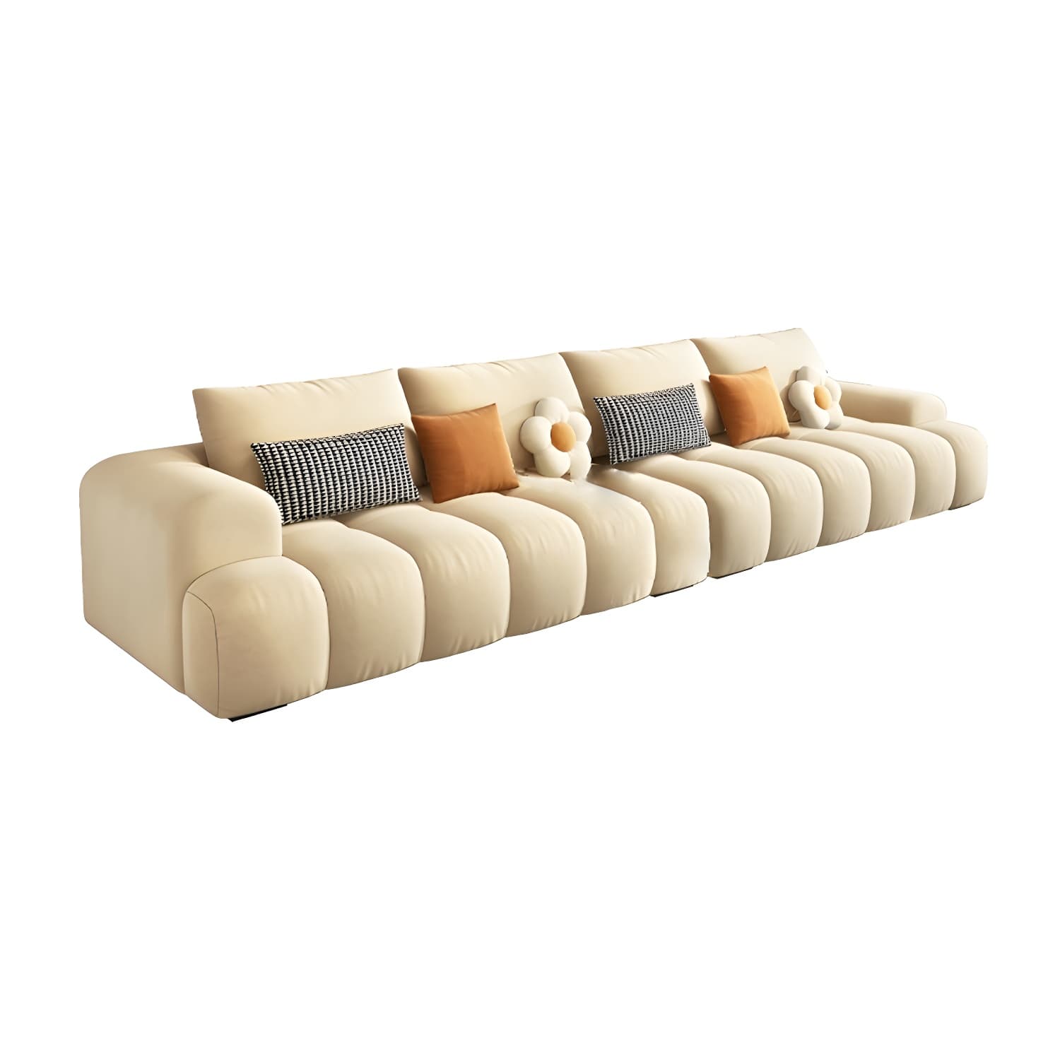 Modern Suede Sectional Sofa with Black Pine Wood Frame and Scratch Resistant Design thumbnail 7