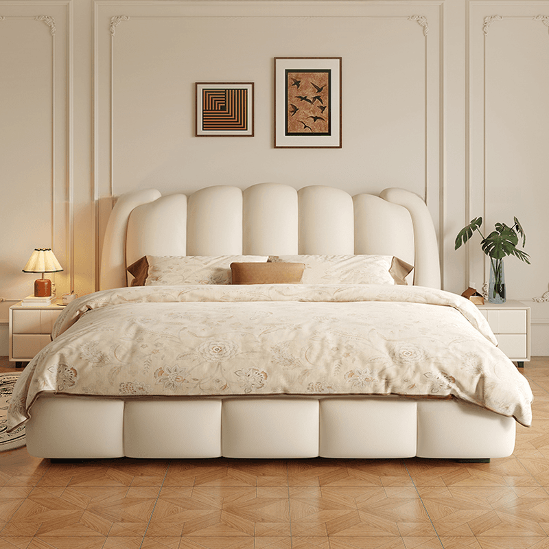 Solid Color Storage Included Panel Bed with 3 Storage Boxes, Panel Headboard, and Sponge Upholstery for Bedroom thumbnail 2