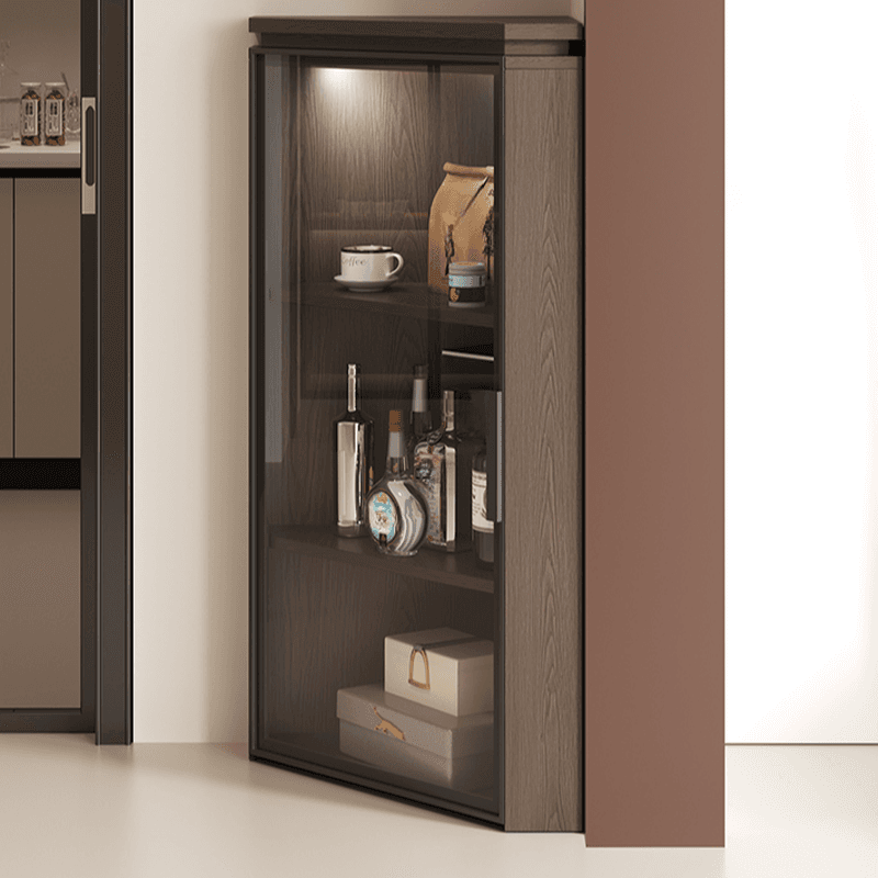 Nook Detached Accent Cabinet with Damp-proof and Scratch-immune Features, Glazed Door, Grip Bars, and Midnight Black/Chalk/Sepia Top thumbnail 9