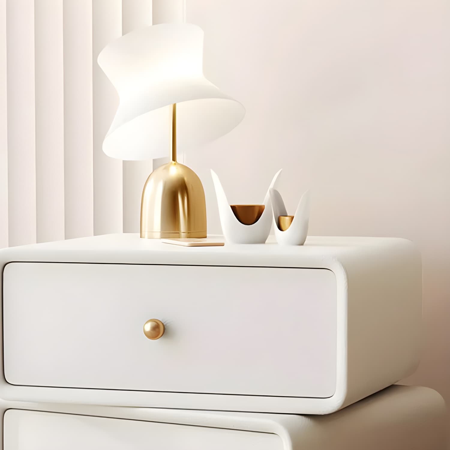Modern Wood Nightstand with 2 Drawers - Faux Leather Countertop - Small and Stylish thumbnail 13