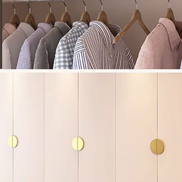 Chic White Wood Wardrobe Armoire with Clothing Rod & Shelves thumbnail 8