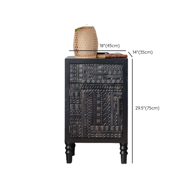 Old School Detached Natural Wood Utility Cabinet with Turned Leg for Parlor thumbnail 11