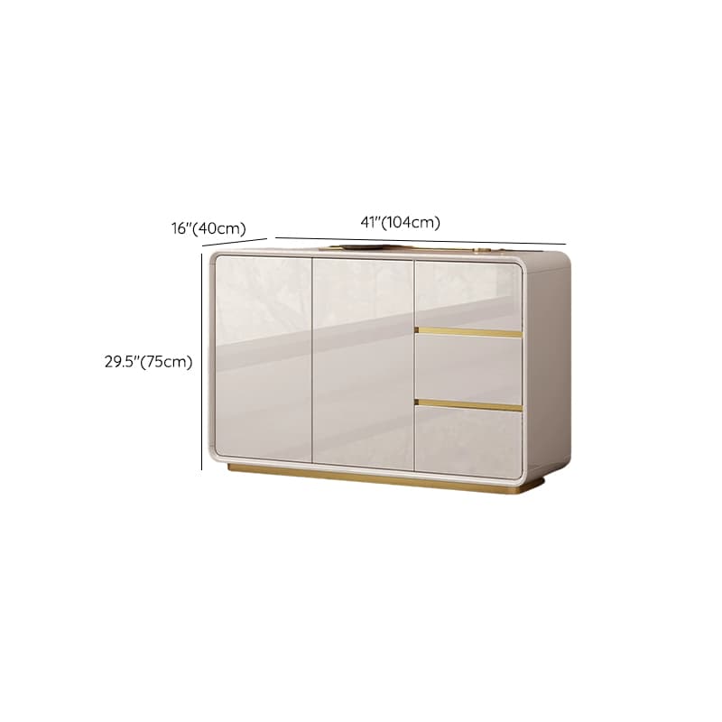 Elegant Wood Buffet with 3 Drawers and Cabinets for Kitchen Storage thumbnail 16