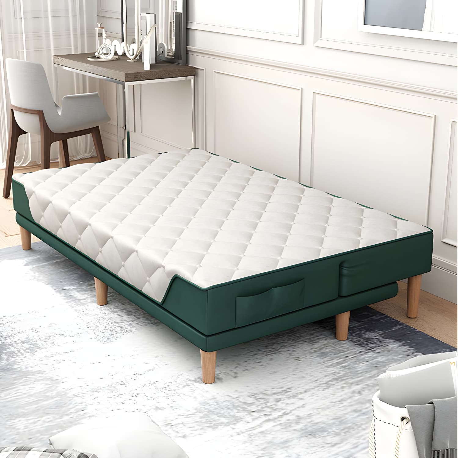 Contemporary Tight Back Convertible Sofa and Chaise with Pillow Top Arm thumbnail 19