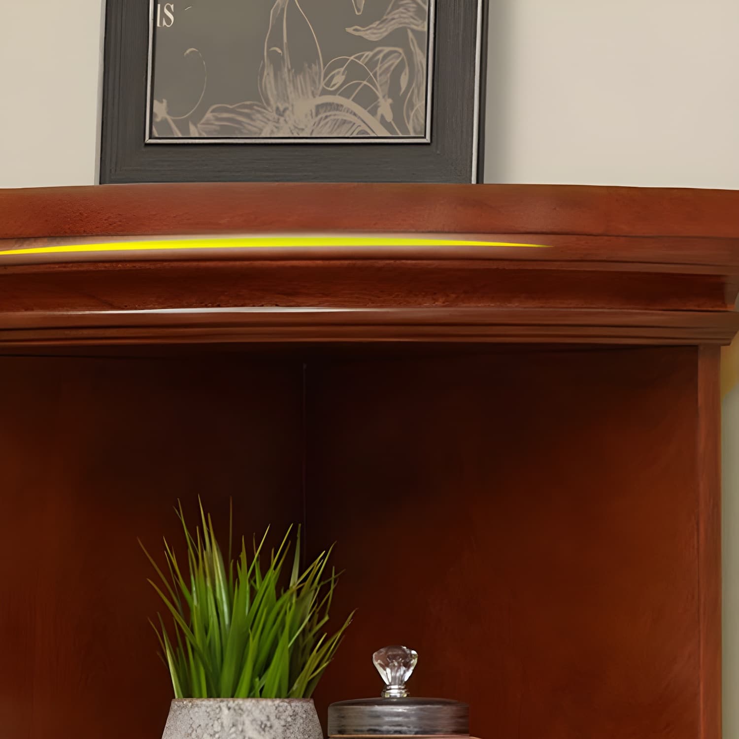 Solid Wood Triangle Corner Cabinet in Rubber Wood with Storage Shelves thumbnail 9