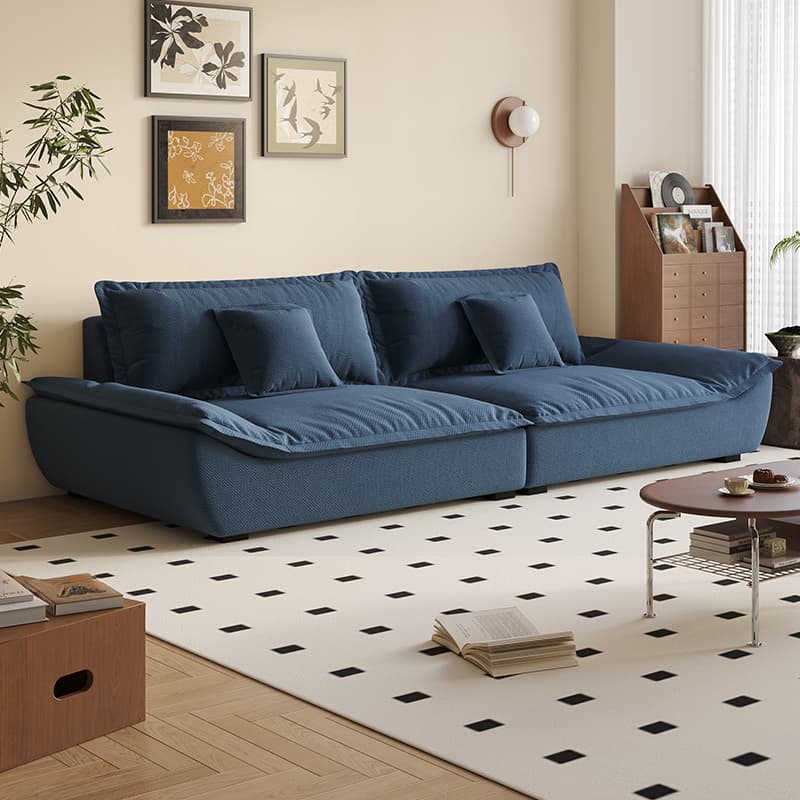 Modish Solid Color Stain Resistant Standard Sofa/Loveseat for 3-seater/4-seater/5 Person with 2 Pillows thumbnail 5