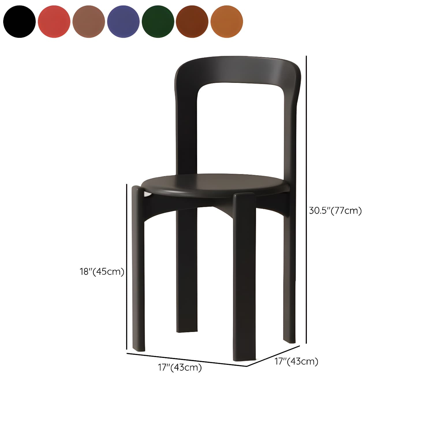Modern Solid Wood Armless Dining Chair with Open Back for Kitchen & Dining thumbnail 19