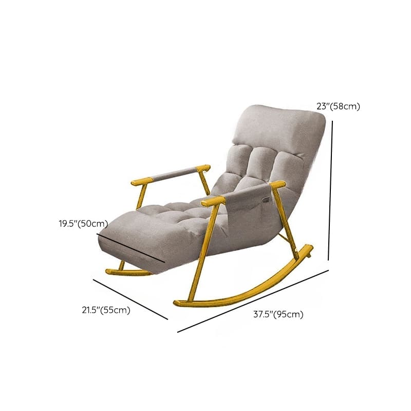 Modern Indoor Rocking Chair Upholstered, Tufted and Custom Fit with slipcover, Metal Legs thumbnail 21