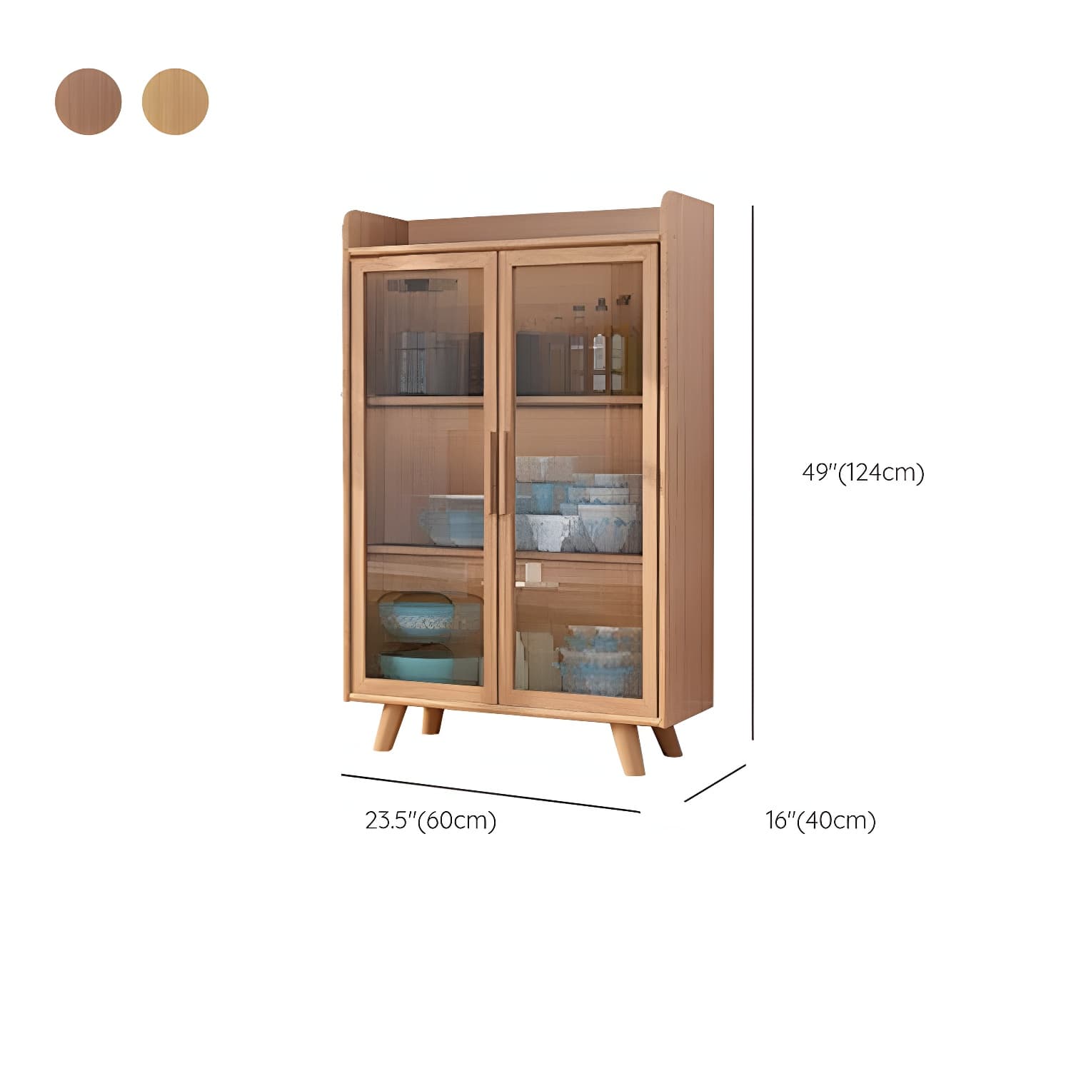 Scandinavian Style Narrow Wood Cabinet 40 cm Buffet & Sideboard Without Drawers Server thumbnail 22
