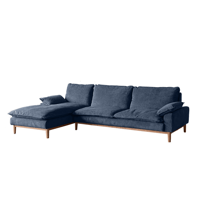 Contemporary Seats 2/1 Person Straight/L-Shaped Horizontal Left Sofa Couch /Chaise with Natural Wood Frame thumbnail 17