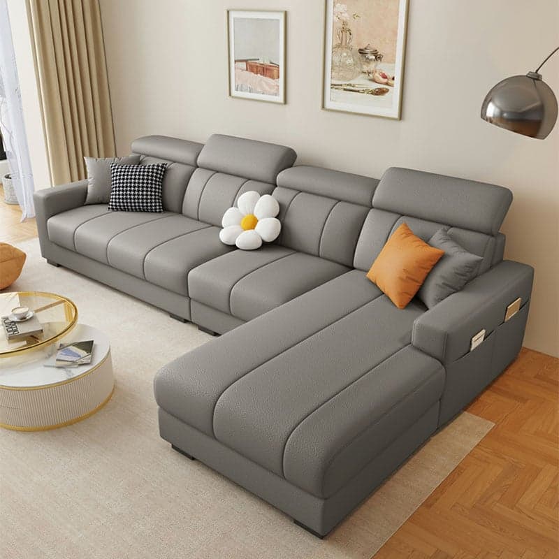 Modern Style L-Shape Sofa Recliner with Storage and Recessed Arm thumbnail 2