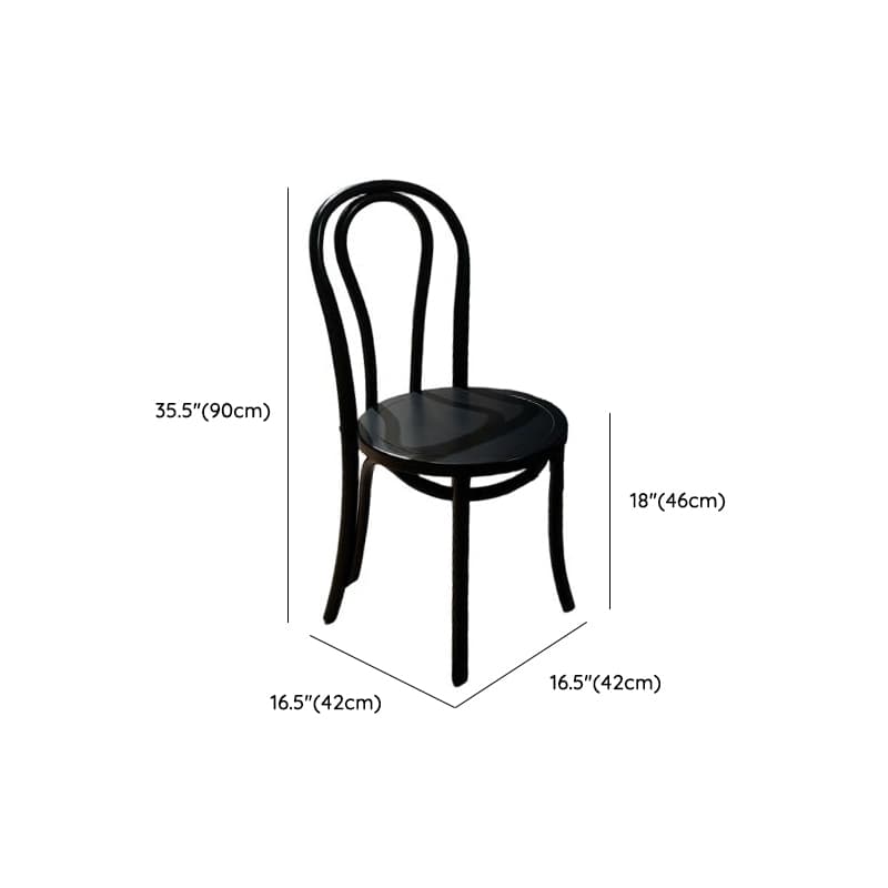Minimalist Dark Wood Dining Table Set with Wood Slab, 4 Legs, Padded Chair, and Back thumbnail 11