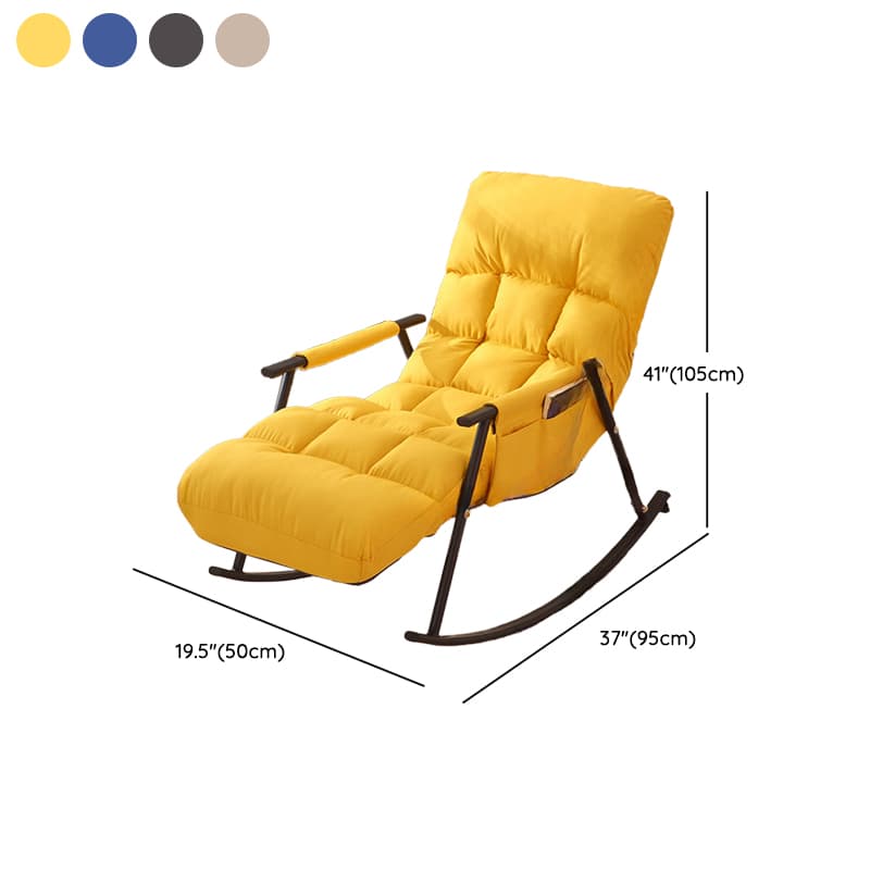 Butter Color/Azure/Olive Green Ergonomic Rocking Chair Couch with Rear Back, Stationary thumbnail 20