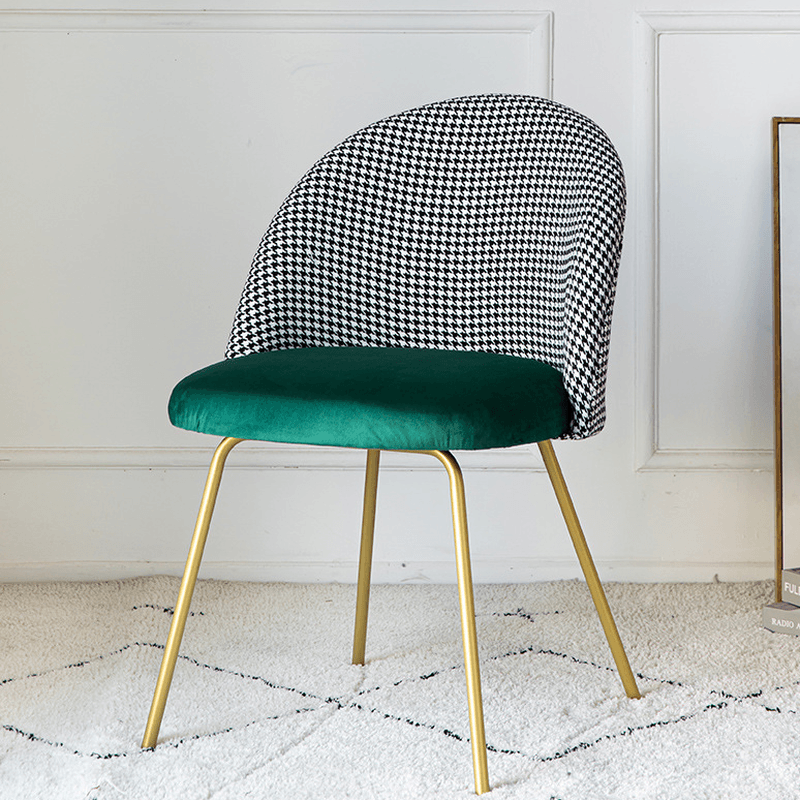 Unwavering Textile Upholstered Side Chair with Solid Back and Foot Pads for Dining Room in a Lavish Style thumbnail 13