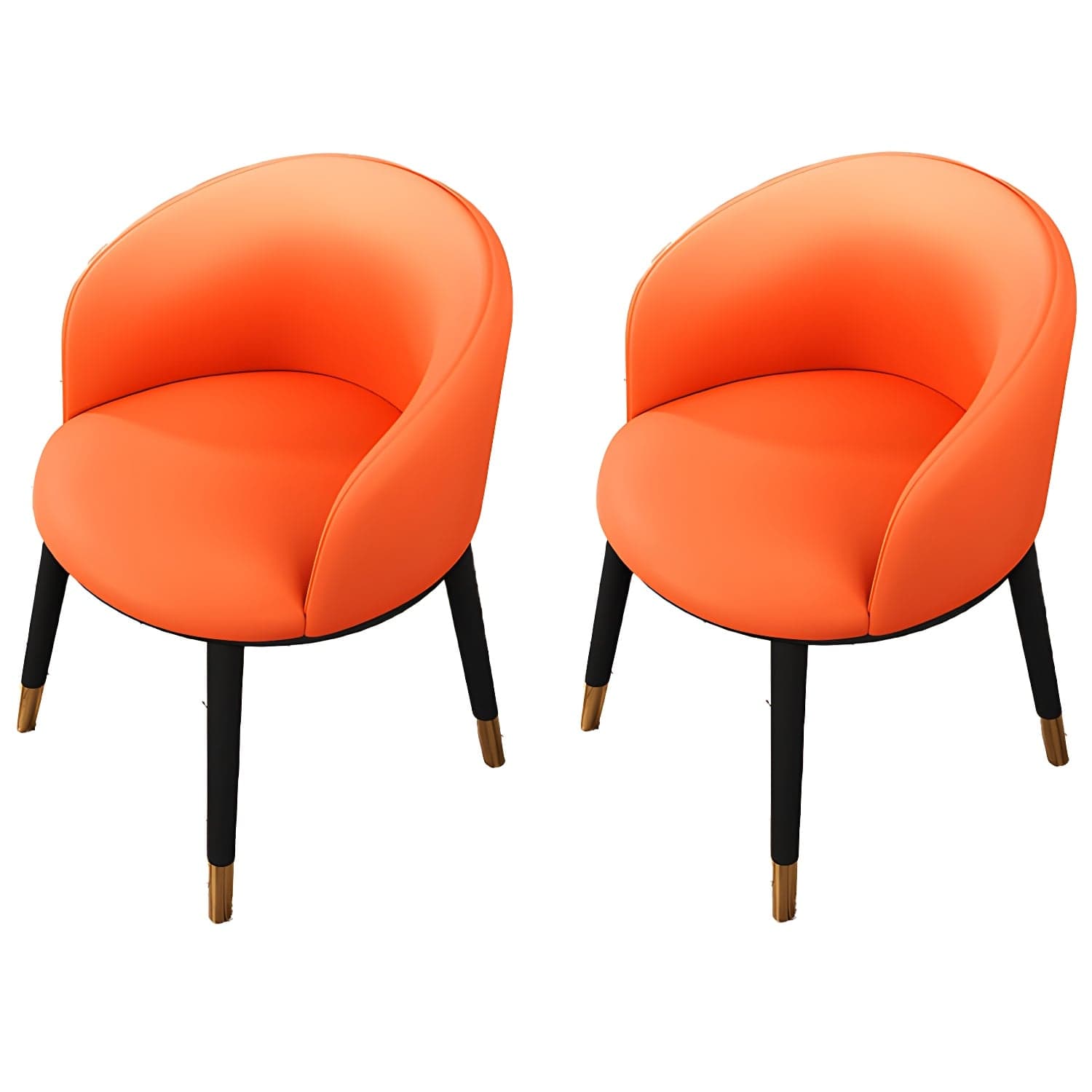 Contemporary Leather Home Arm Chair Solid Back Matte Finish Dining Chair thumbnail 15