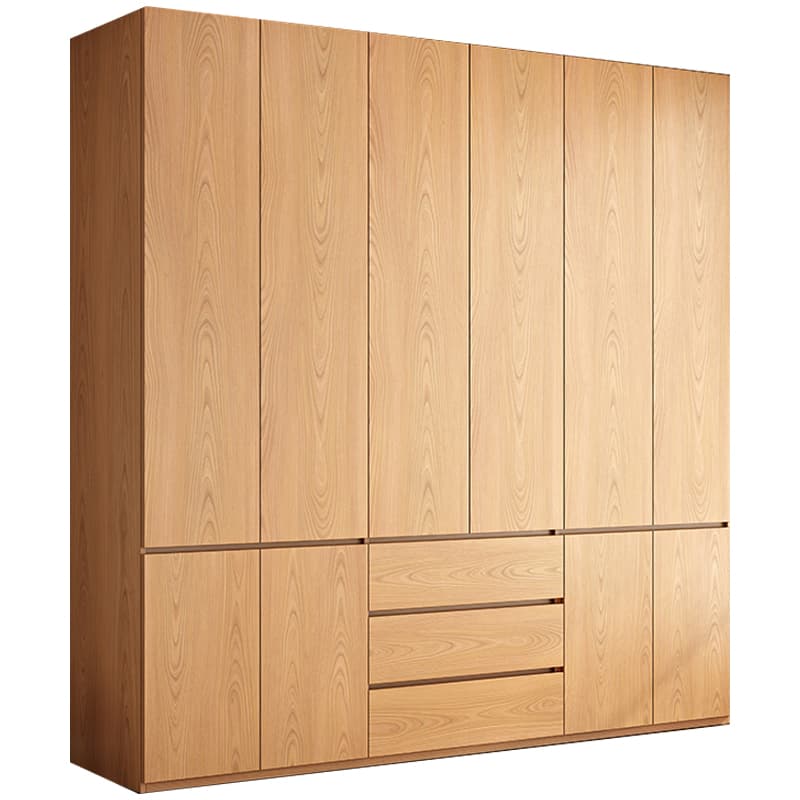 Natural Finish Unfixed Almirah Manufactured Wood Soft Close Drawer Soft Close Door Hinged thumbnail 4