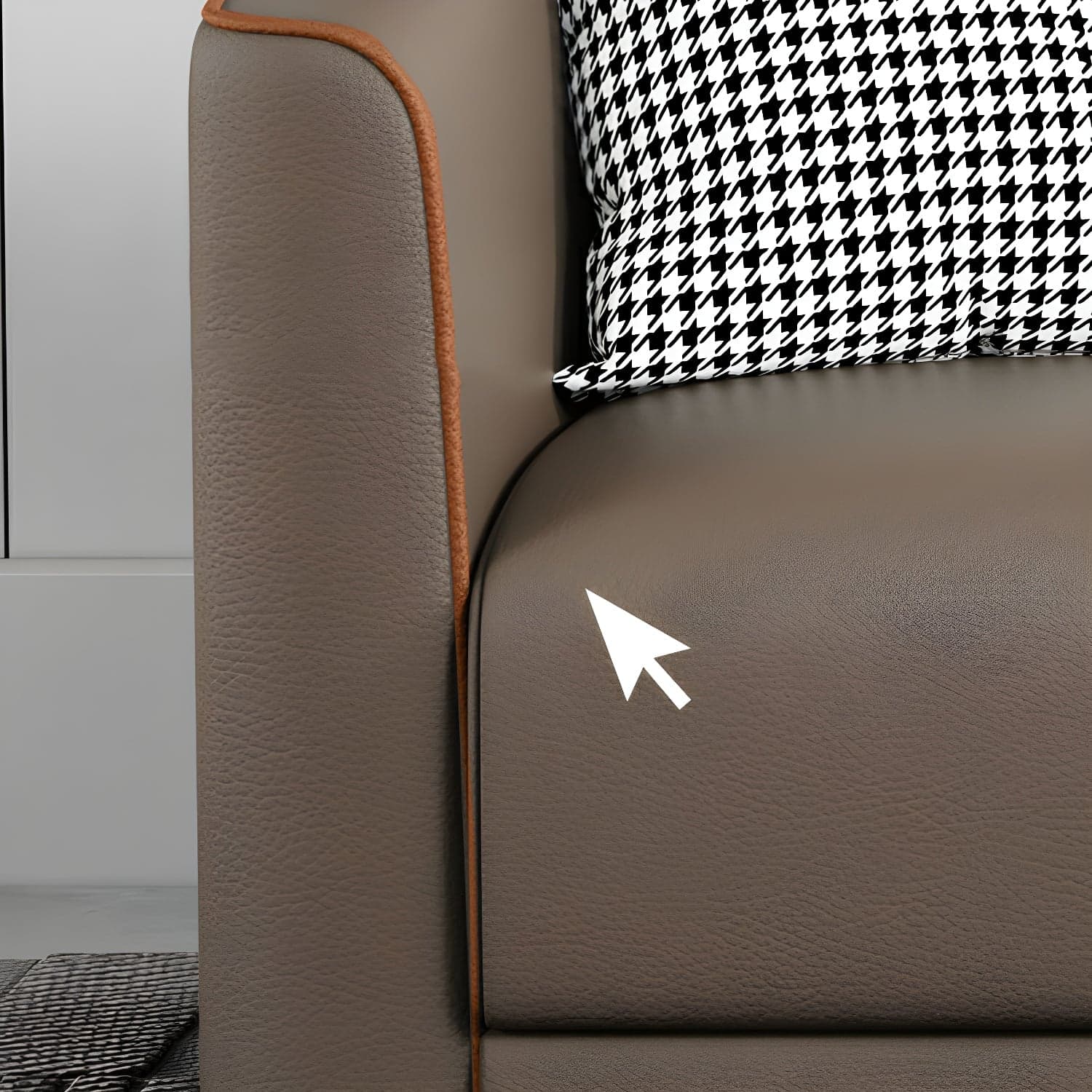 Tuxedo Arm Sofa with Tight Back 25.98" High Contemporary Faux Leather thumbnail 17
