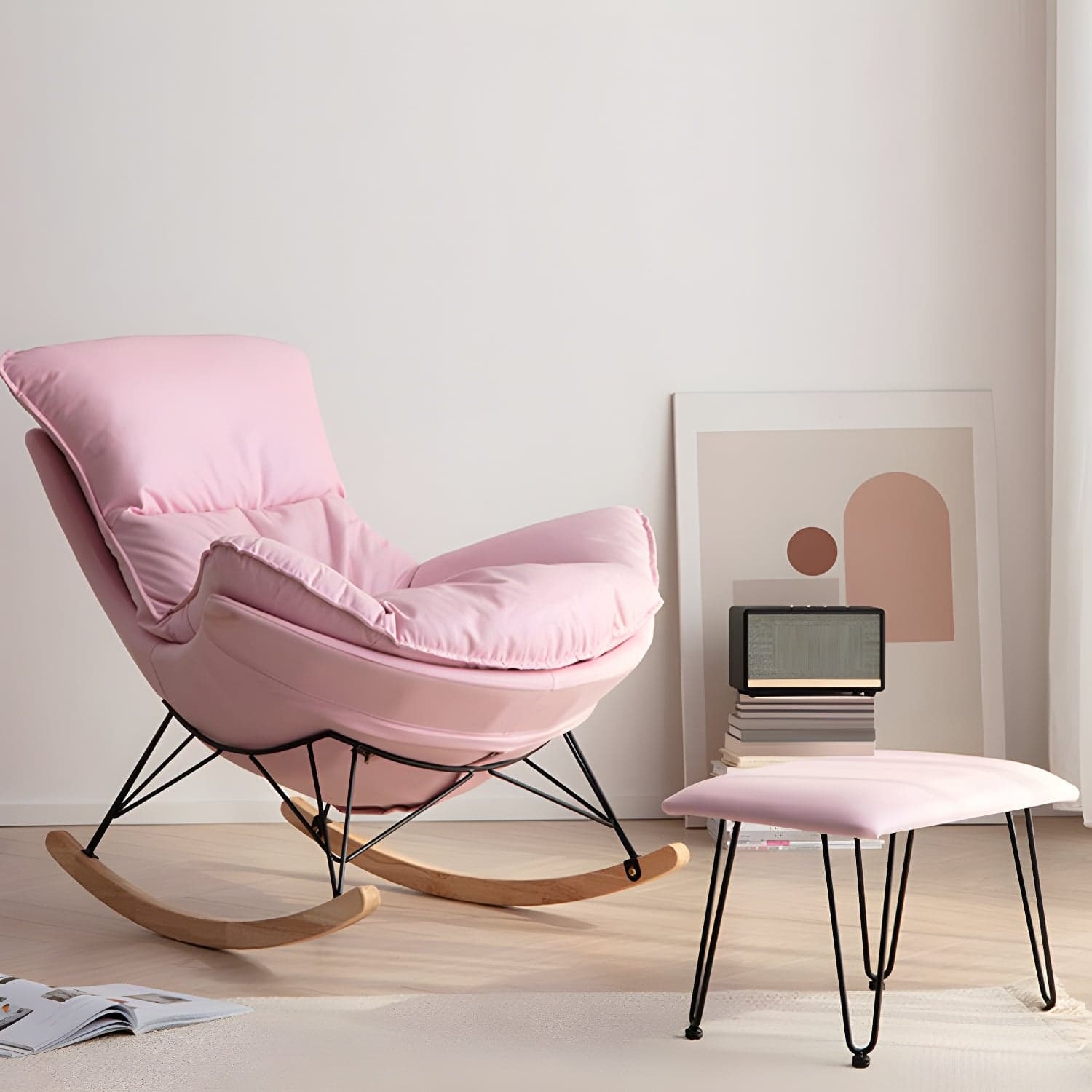 Modern Style Rocking Chair Indoor Sofa Rocking Chair for Living Room thumbnail 9