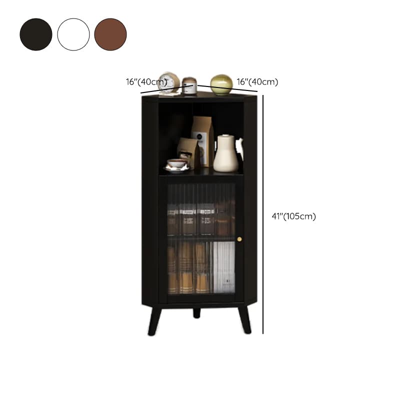 Standalone Corner Beech Midnight Black/Auburn Utility Storage Cabinet with Flexible Shelf, Glazed Door & 2 Cabinets/1 Cabinet thumbnail 13