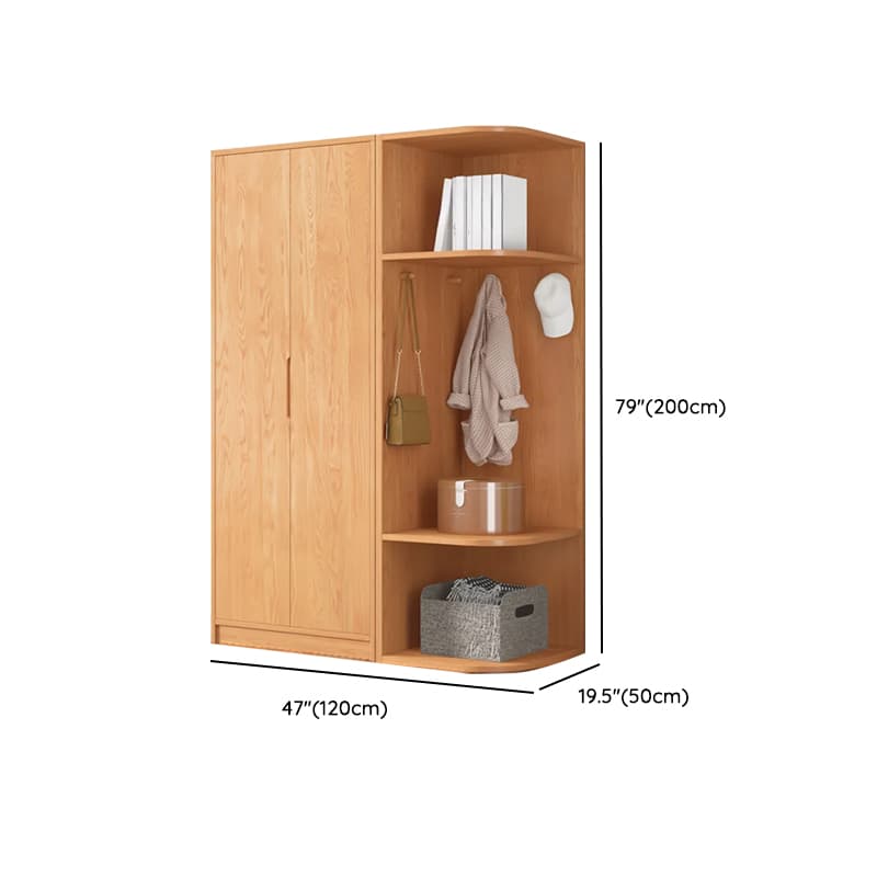 Wood Color Nordic Unfixed Wardrobe Closet thumbnail 38
