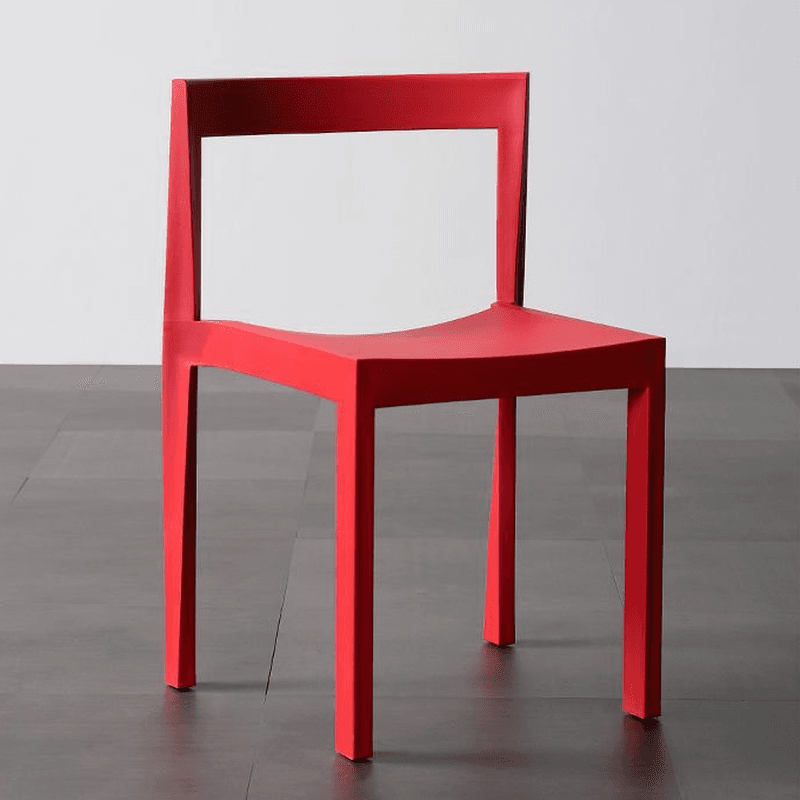 Simplistic Side Chair with Cerulean/Olive Green/Crimson Polymer Legs and Stackable Uncovered Back thumbnail 6