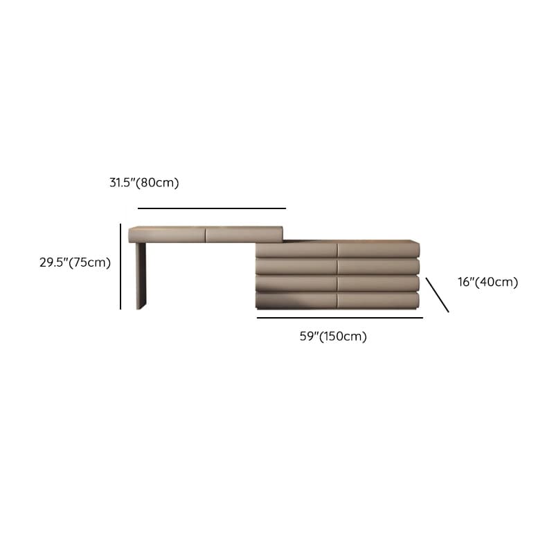Multi-Purpose Tan Vanity Set with 10 Drawers, Lighting, Scalable, Adjustable Touch, and Adjustable Brightness thumbnail 19