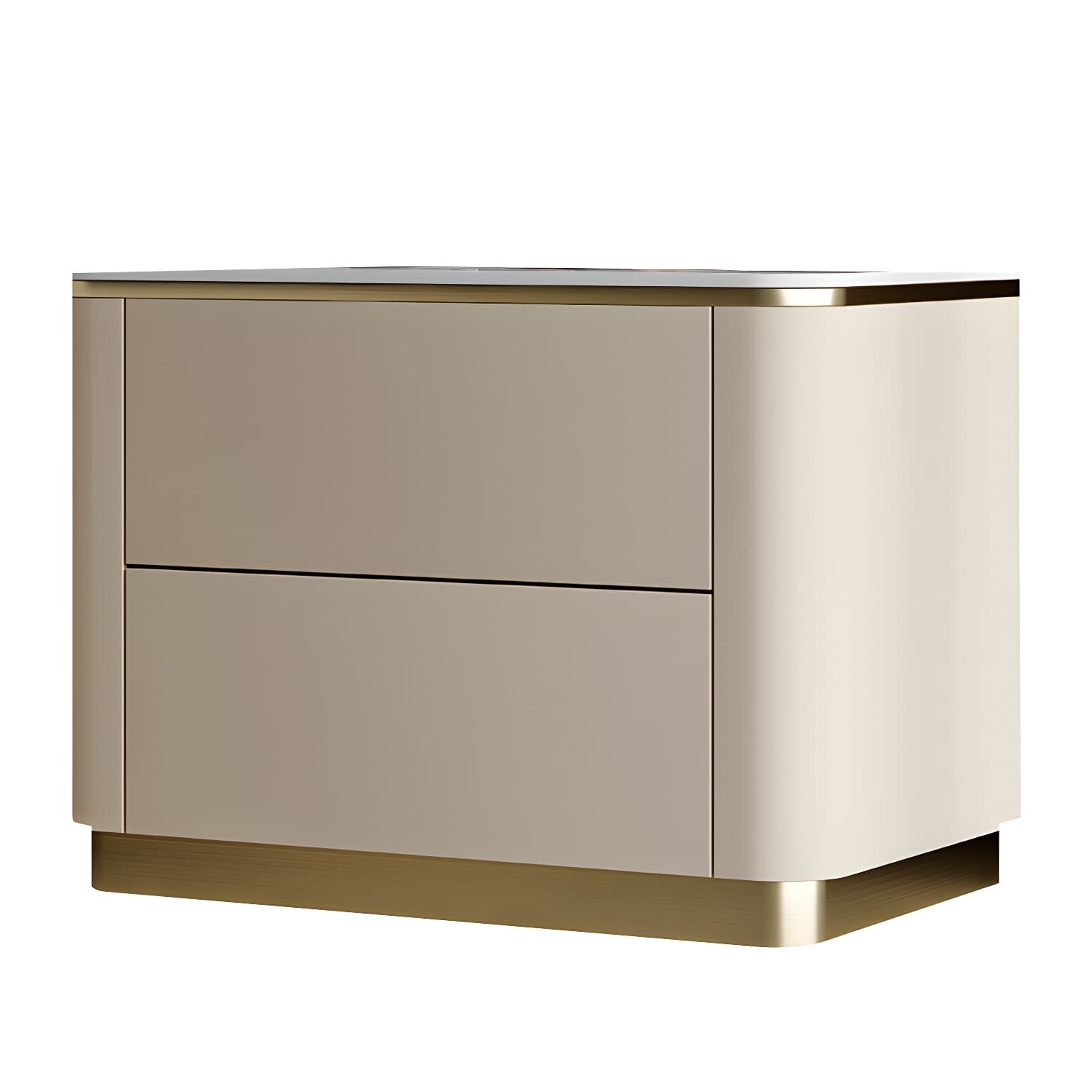 Glam Solid Wood Leather Outer Frame Accent Table Nightstand Drawer Storage Night Table thumbnail 4