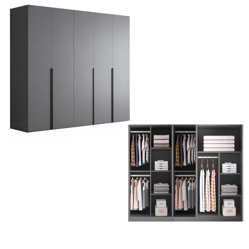 Trendy Dove Grey Wooden Wardrobe with Interior Shelves, Soft Close Door & Hanging Rod thumbnail 13