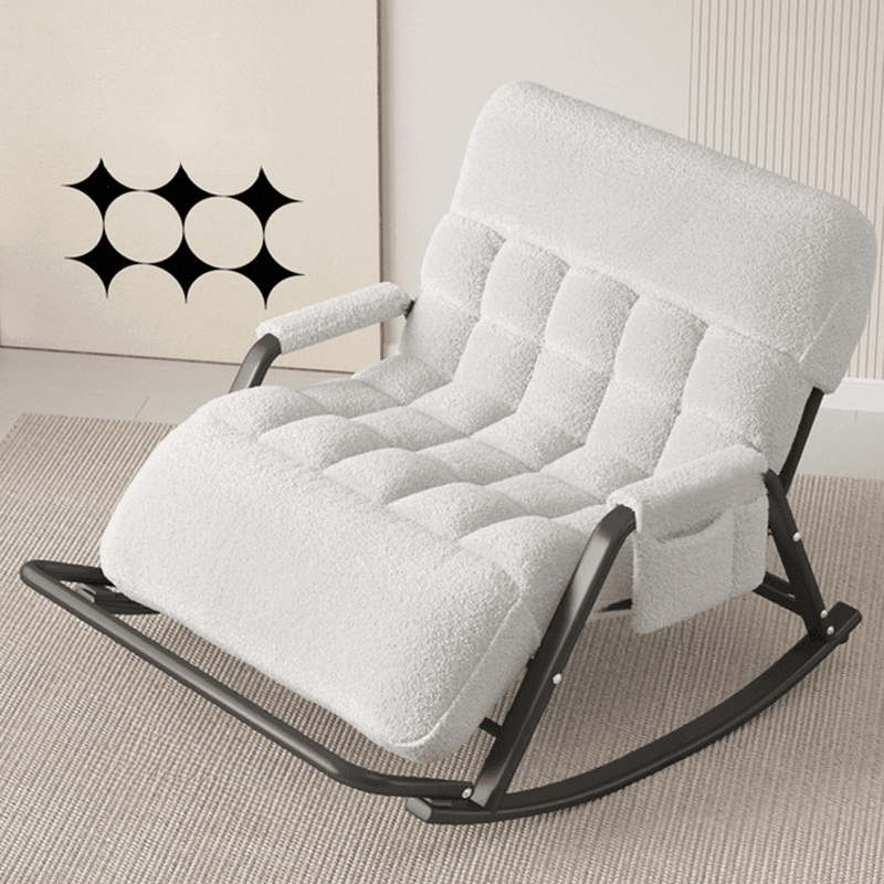 Black/Grey/Cerulean Simple Upholstered Rocking Seat for 2 with Padded Track Arm thumbnail 8