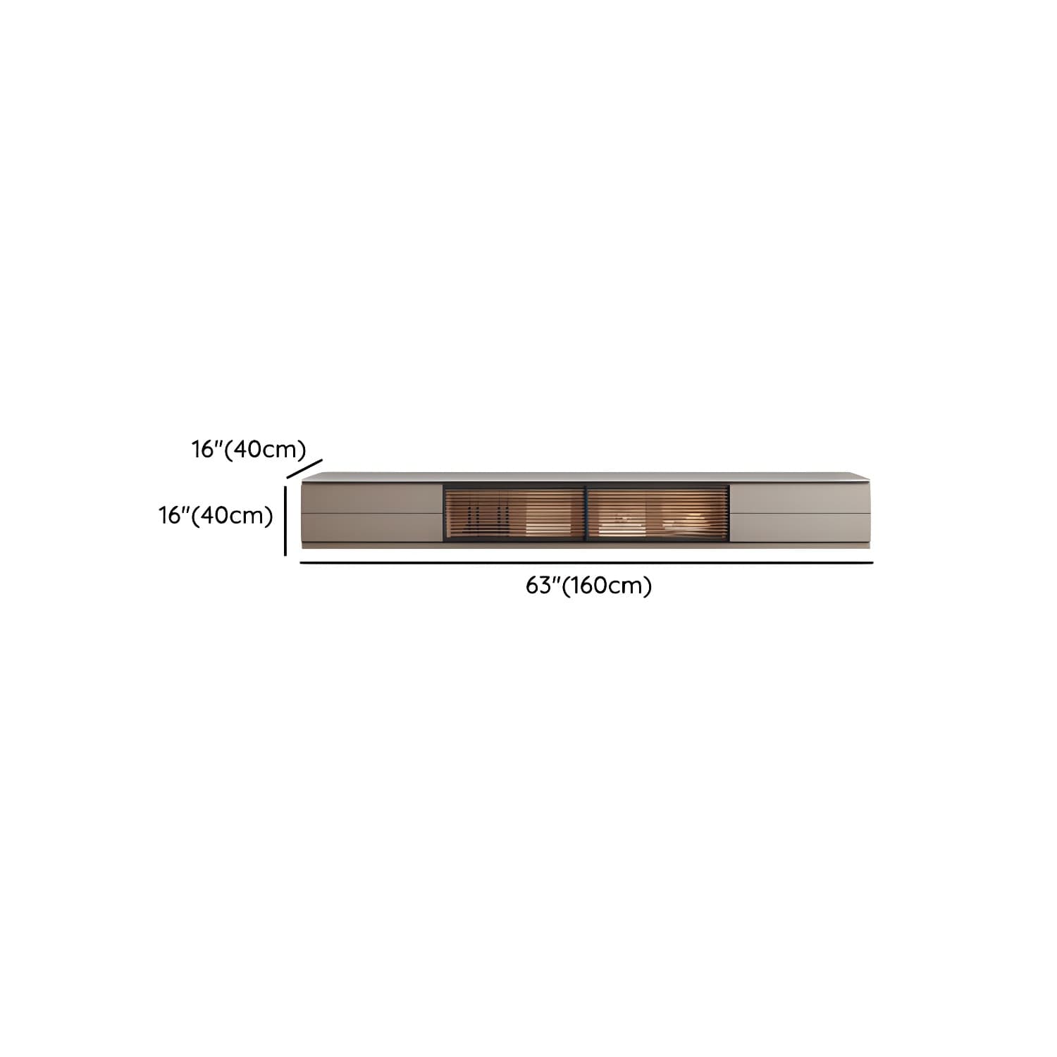 Champagne Stone TV Stand with Drawers and Cabinet for Modern Style and Cable Management thumbnail 8