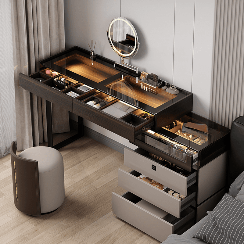Multi-Purpose Vanity Set with Lighting, Scalable Telescopic Feature, Push-Pull, 2-in-1 Functionality, Adjustable Touch and Brightness thumbnail 2