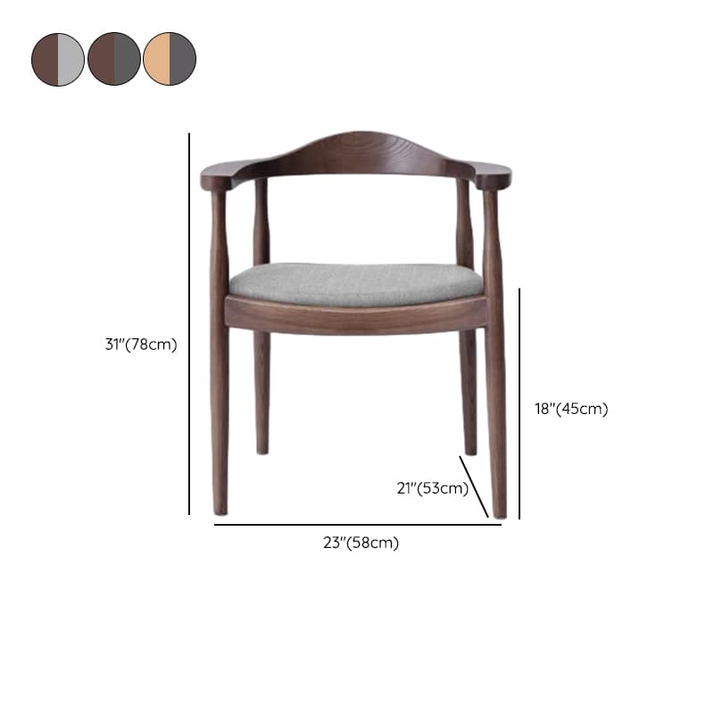 Scandinavian Timber Outlined Leatherette/Linen Firm Arm Chair with Exposed Back and Armrest thumbnail 17
