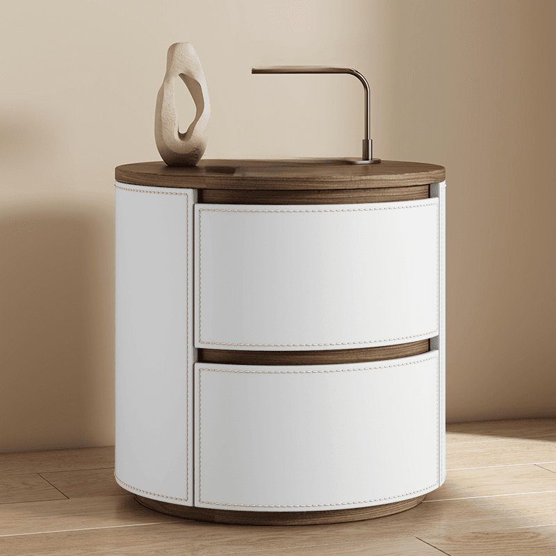 Modish 2 Tiers Drawer Storage Bedside Table with Solid Wood Countertop thumbnail 15