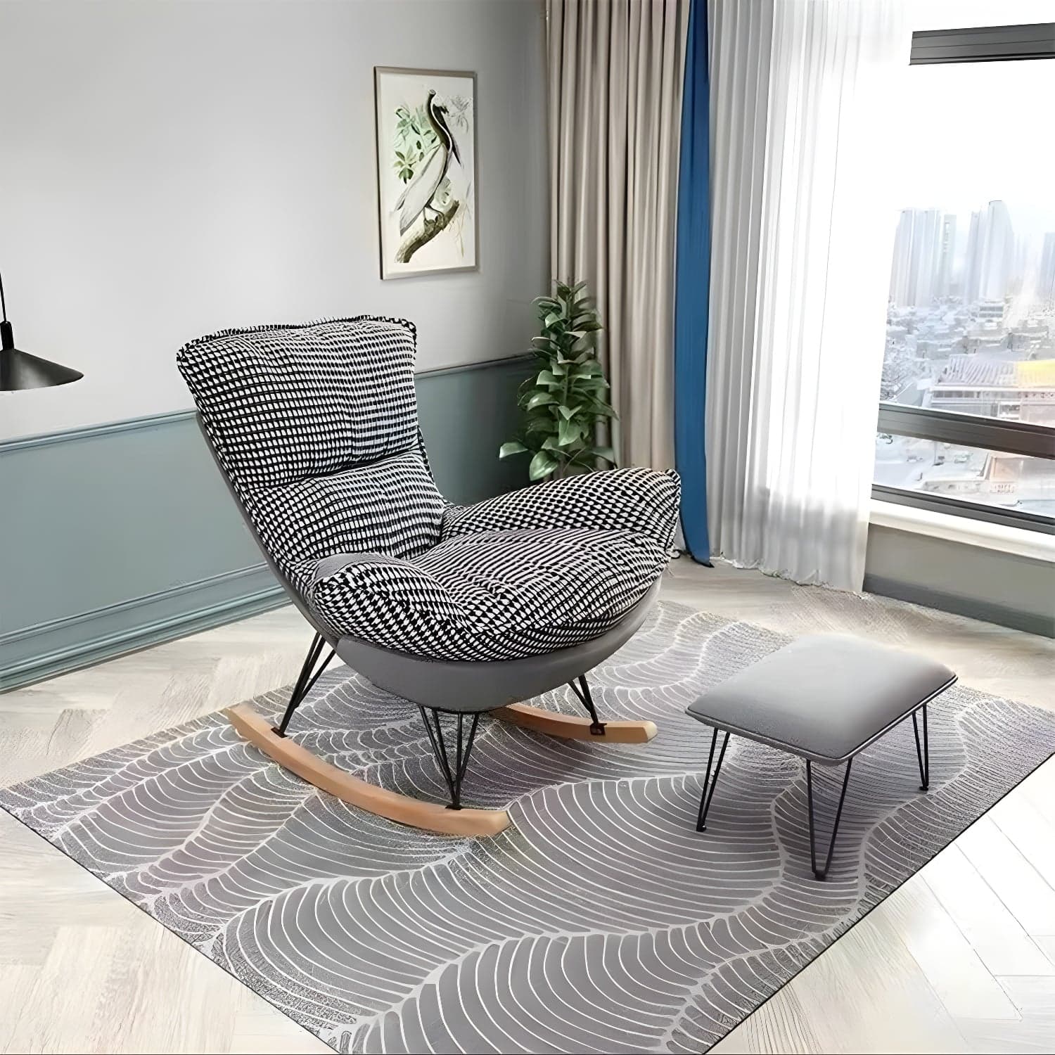 Modern Style Rocking Chair Indoor Sofa Rocking Chair for Living Room thumbnail 5