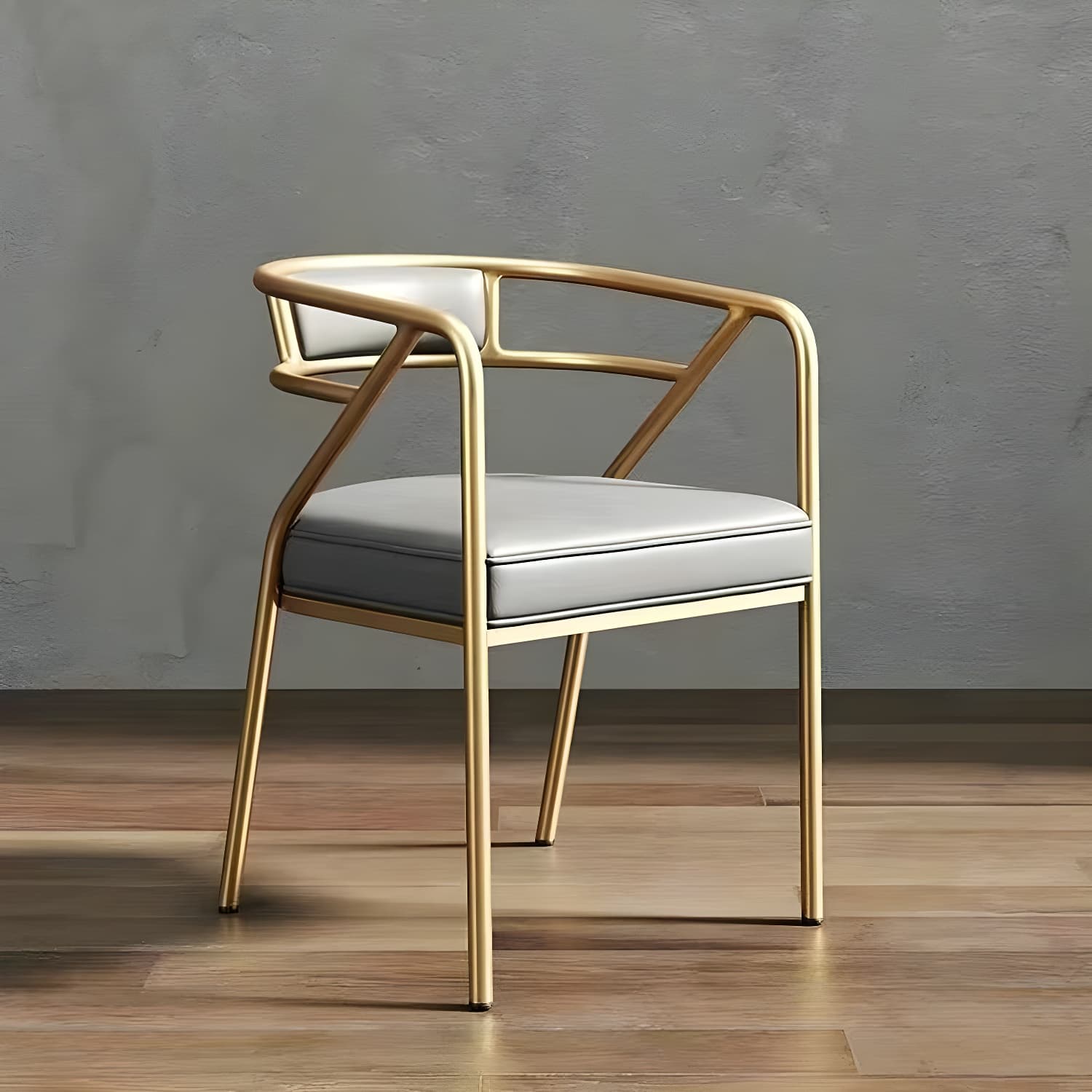 Glam Upholstered Arm Chair with Brass/Gold Legs for Kitchen & Dining thumbnail 7