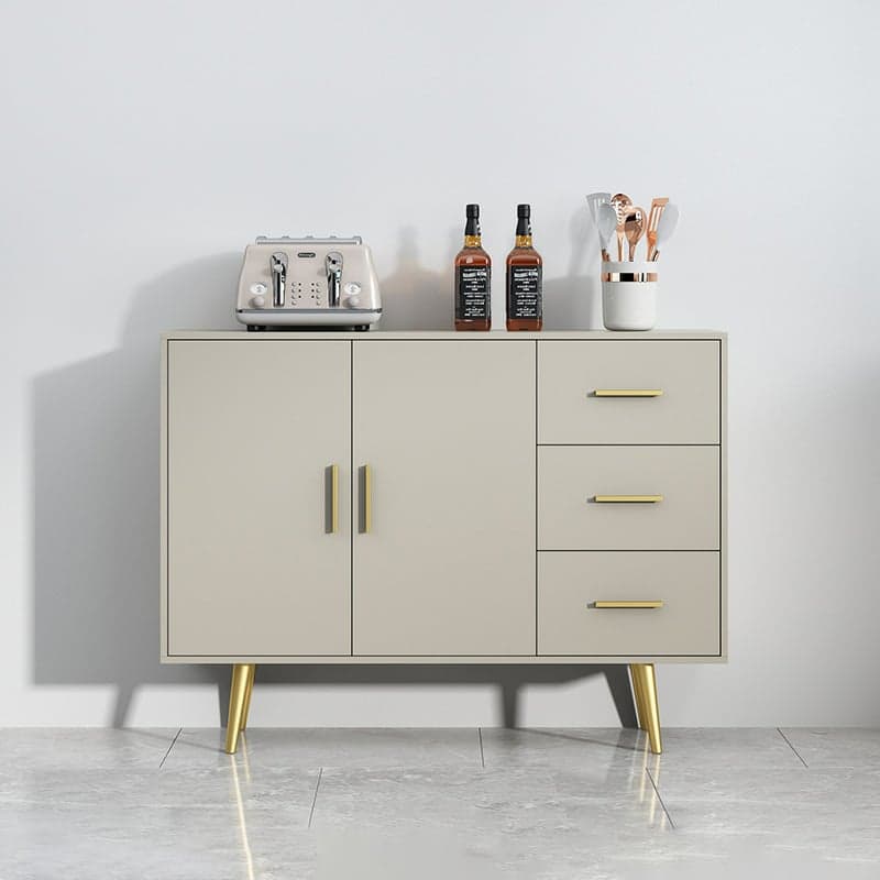 Floor Freestanding Buffet Table with Kitchen Appliance Storage for Living Room in a Glam Style thumbnail 2