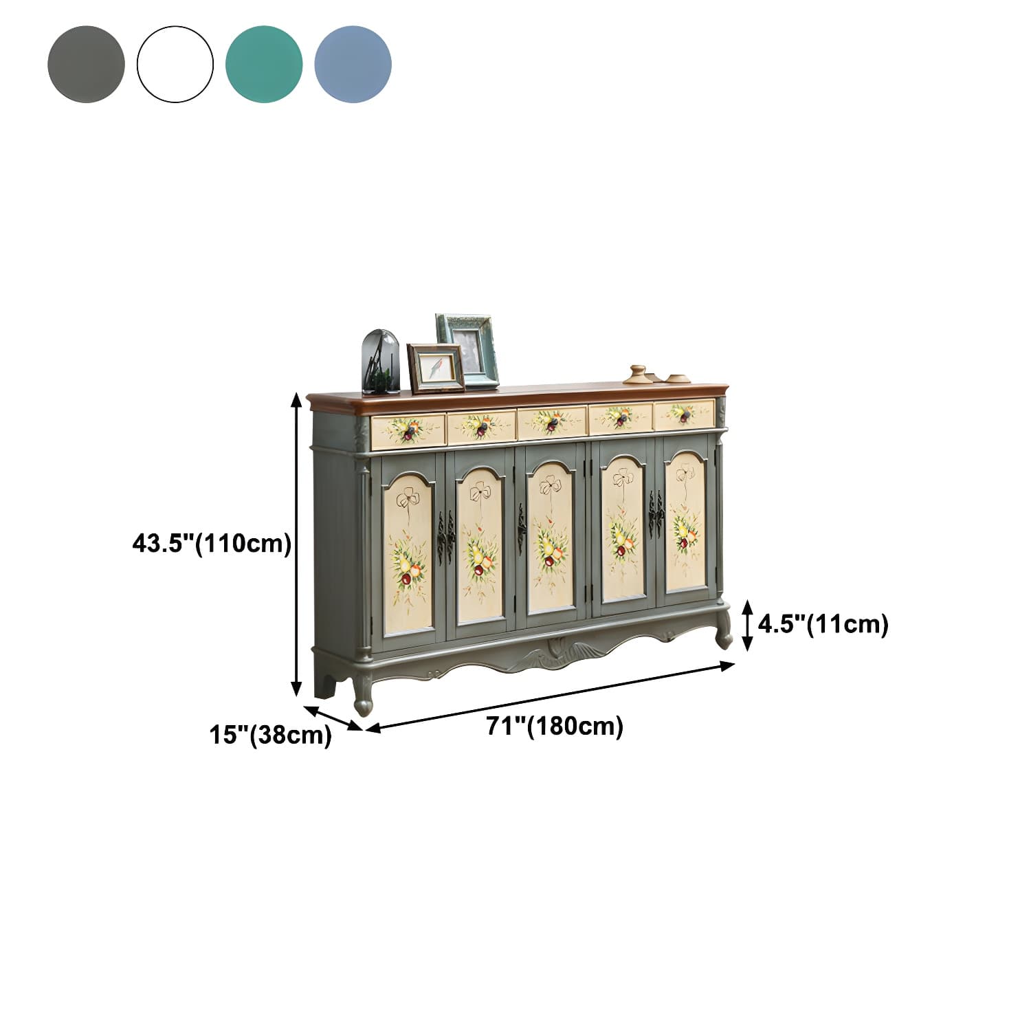 Glam Style Wood Sideboard with Drawers Dining Server for Kitchen thumbnail 17